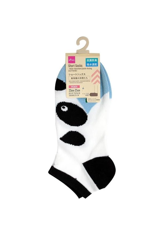 Daiso Women’s Short Socks | Zoo Friends Design | Water Absorbent & Quick-Drying Comfort Socks - Image 1